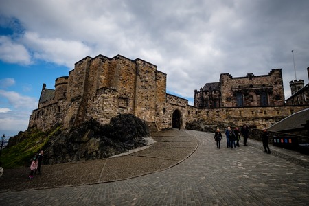 Edinburgh, Scotland - April 27, 2017: View of main building from the inside of the Edinburgh Castle, in Scotland, UKのeditorial素材