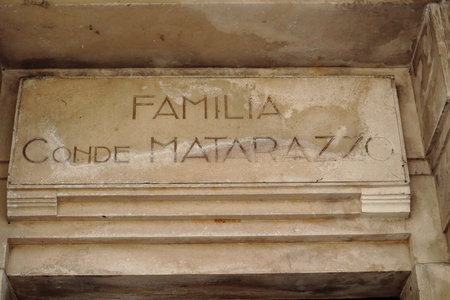 Ornamentation of Matarazzo family funerary grave at Cemetery of Consolation, in Sao Paulo, Brazil.のeditorial素材