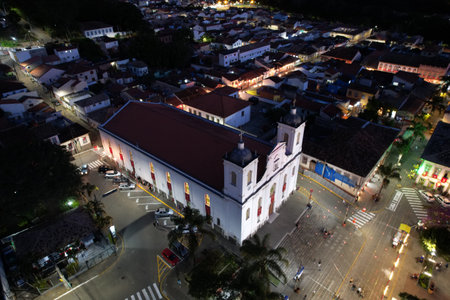 Sao Luiz do Paraitinga, Sao Paulo, Brazil, may 24, 2023 - Main Church Sao Luiz de Tolosaのeditorial素材