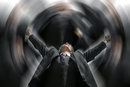 businessman over white studio backgroundの写真素材