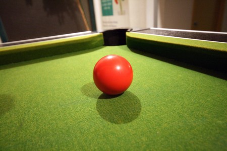 billiards field and balls in green tableの写真素材