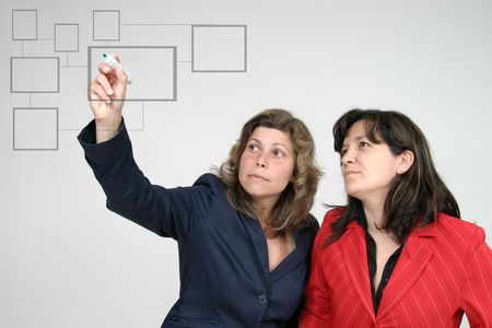 sexy and beautiful woman designing and writingの写真素材