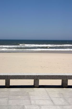 coast in the summer with sand and wavesの写真素材