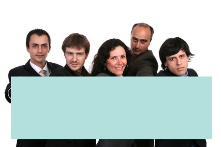 happy sucessfull businessteam isolated white backgroundの写真素材