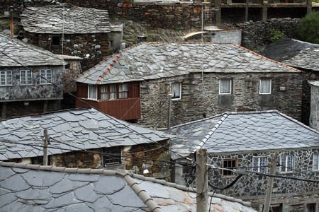 Pena, very old little mountain village, made of shale, Portugalの写真素材