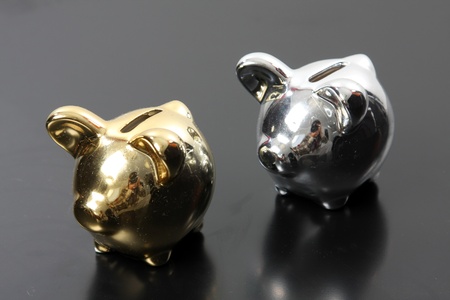 golden pig bank, family sucess, business conceptの写真素材