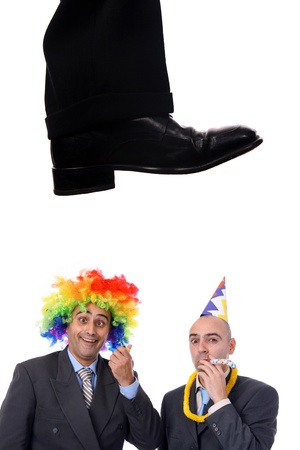 business shoe steping and destroyingの写真素材