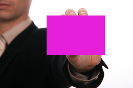 businessman with advertise board