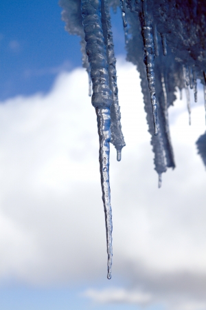 stalactites of ice with water dropsの写真素材