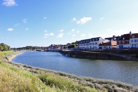 channel of entrance of the port of saint valery sur sommeのeditorial素材