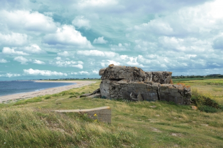 German bunker in Normandy from the Second World Warの写真素材