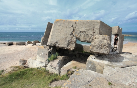 German bunker in Normandy from the Second World Warの写真素材