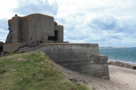 German bunker in Normandy from the Second World Warのeditorial素材
