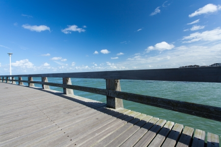 pontoon jetty of courseulles sur mer in Normandyの写真素材