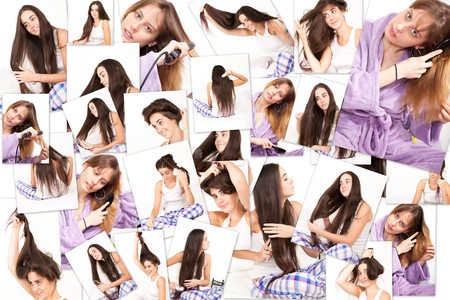 women and their hairの写真素材