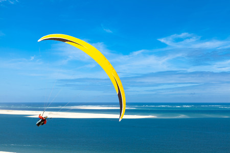 Dune of Pilat paraglidingの写真素材