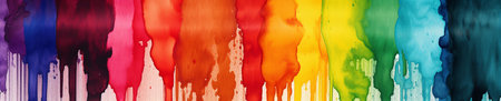 Rainbow watercolor background. Colorful abstract hand painted background.の素材