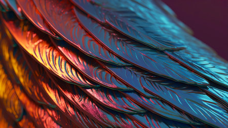 Detail of a detail of a metallic angel wing as a backgroundの素材