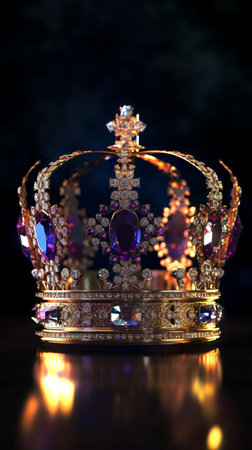 low key image of beautiful queen/king crown. fantasy medieval periodの素材
