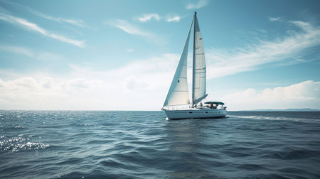Sailing yacht in the sea. Luxury yachting.の素材