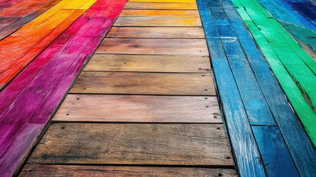 Colorful wooden floor texture background. Colorful wooden floor background.の素材