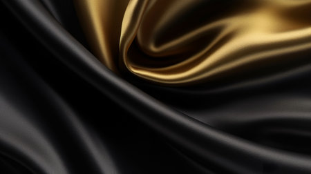Smooth elegant black silk or satin texture can use as abstract background. Luxurious background designの素材