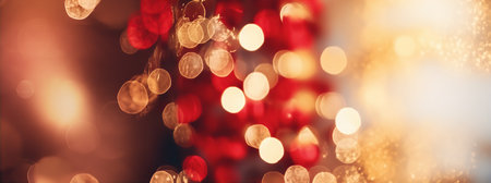 Christmas bokeh background. Festive abstract background with defocused lights.の素材