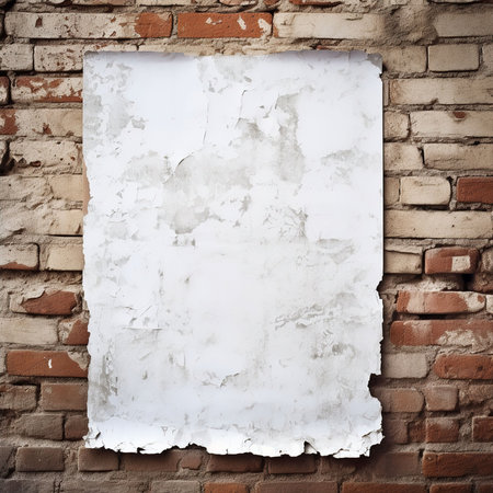 old paper on brick wall background, space for your text or imageの素材