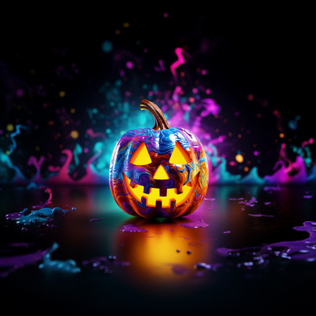 Abstract Creative Colourful Spooky Halloween Festival Pumpkin Background Artの素材