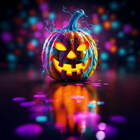 Abstract Creative Colourful Spooky Halloween Festival Pumpkin Background Artの素材