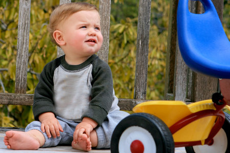 Cute little boy playing