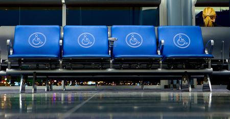 Empty Seats at Airport Gateの写真素材
