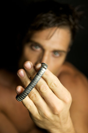 An Edgy Youth with no shirt onの写真素材