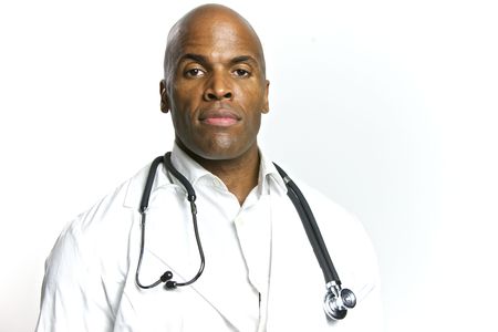 A Young African American Doctor With a Stethoscope の写真素材