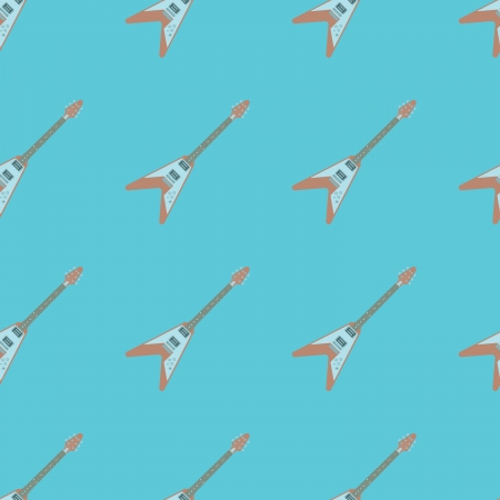 Electric guitar v body seamless patternのイラスト素材