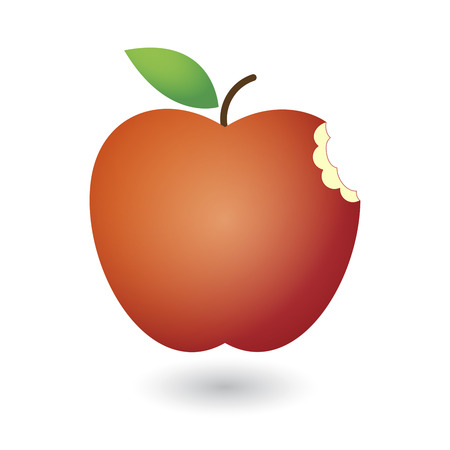An illustration of a cute red fresh appleのイラスト素材