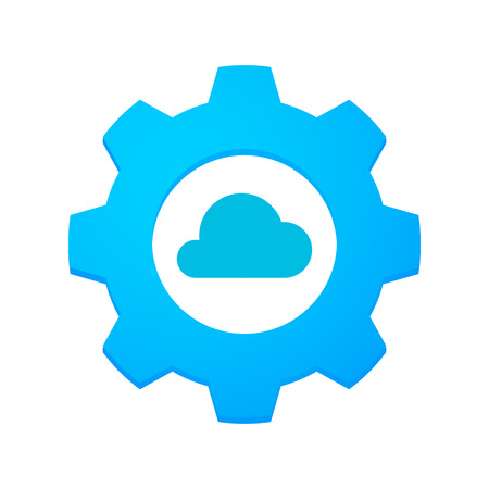 Illustration of an isolated gear with an iconのイラスト素材