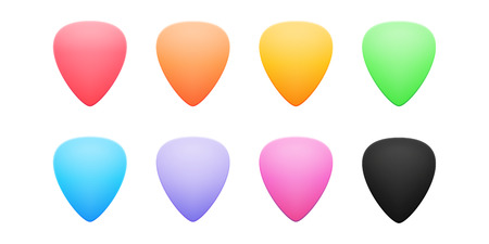 Illustration of an isolated set of guitar picksのイラスト素材
