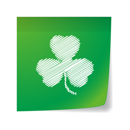 Illustration of an isolated  note  with a clover iconのイラスト素材