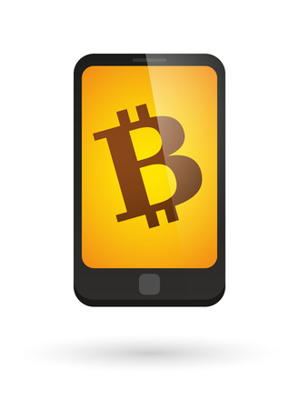 Illustration of an isolated smartphone with a bitcoinのイラスト素材