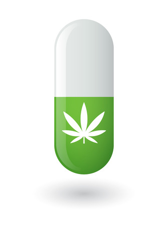 Illustration of an osolated pill with an iconのイラスト素材