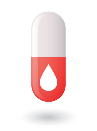 Illustration of an osolated pill with an iconのイラスト素材