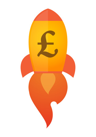 Illustration of an isolated rocket with an iconのイラスト素材