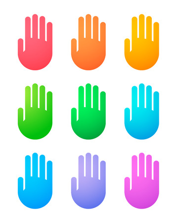 Illustration of an isolated set of hands iconsのイラスト素材