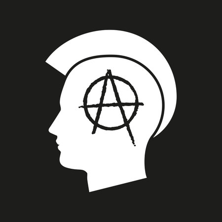 Illustration of an isolated punk head icon のイラスト素材