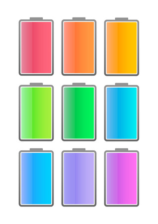 Illustration of an isolated battery icon setのイラスト素材