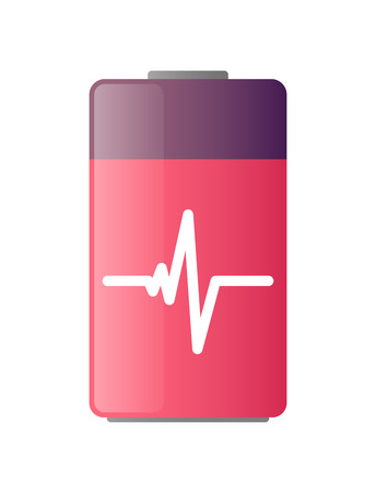 Illustration of an isolated battery with an iconのイラスト素材