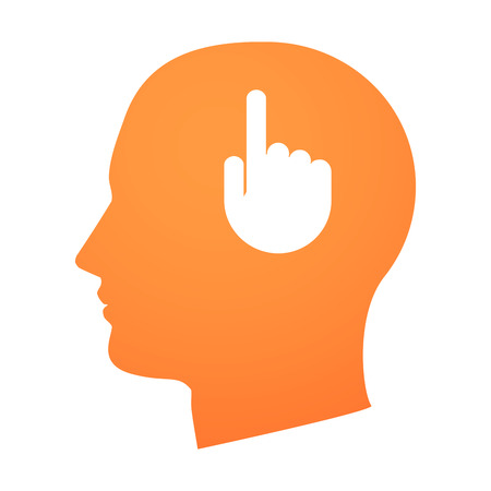 Illustration of an isolated head with an iconのイラスト素材