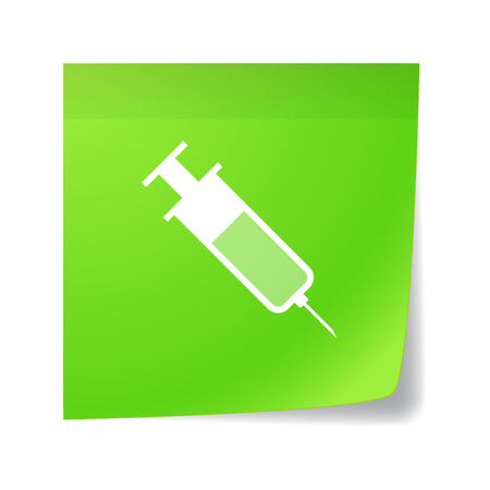 Illustration of an isolated sticky note with a syringeのイラスト素材