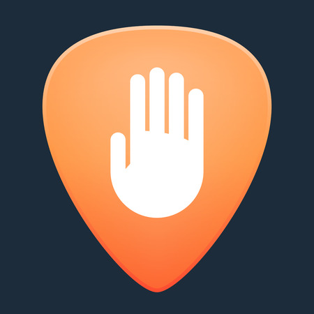 Illustration of an isolated guitar pick with a handのイラスト素材